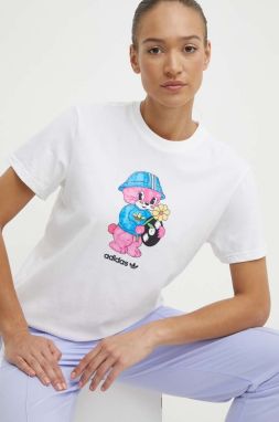 Bavlnené tričko adidas Originals dámske, béžová farba, IT5365