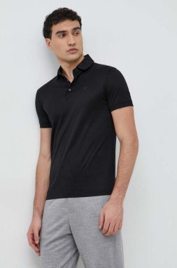 Polo tričko Emporio Armani pánske, čierna farba, jednofarebné, 8N1F98 1JUVZ