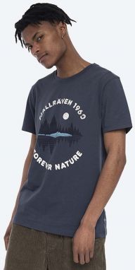 Bavlnené tričko Fjallraven Forest Mirror tmavomodrá farba, s potlačou, F87045