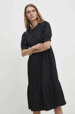 Bavlnené šaty Answear Lab čierna farba, mini, áčkový strih