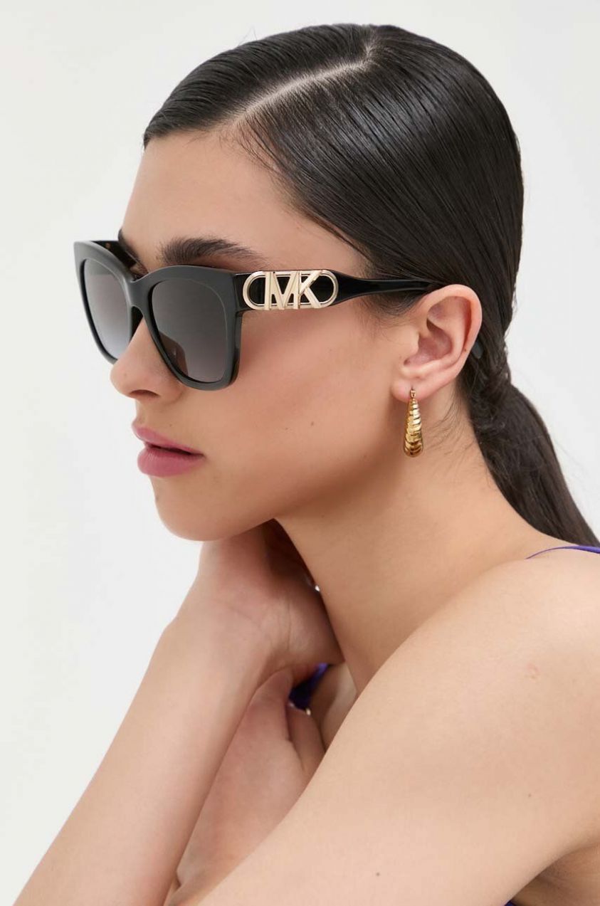 Slnečné okuliare Michael Kors EMPIRE SQUARE dámske, čierna farba, 0MK2182U