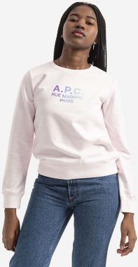 Bavlnená mikina A.P.C. Sweat Mathilda COEBH-F27712 ROSE dámska, ružová farba, s potlačou