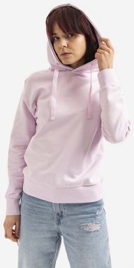 Bavlnená mikina A.P.C. Hoodie Christina dámska, ružová farba, s kapucňou, s nášivkou, COEIP-F27624