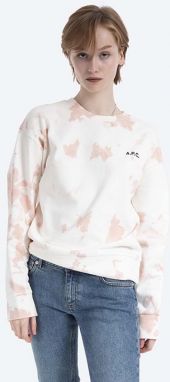 Bavlnená mikina A.P.C. Sweat Roma COEJO-F27636 ROSE dámska, béžová farba, vzorovaná