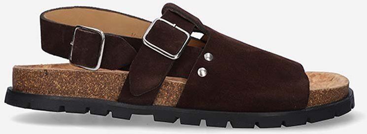 Semišové sandále A.P.C. Sandales Noe PXBAH.F51056-MARRON, dámske, hnedá farba