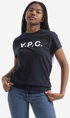 Bavlnené tričko A.P.C. VPC Colour COBQX.F26944-DARKNAVY, tmavomodrá farba