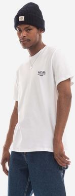 Bavlnené tričko A.P.C. Raymond COEZC.H26840-WHITE, biela farba, jednofarebné