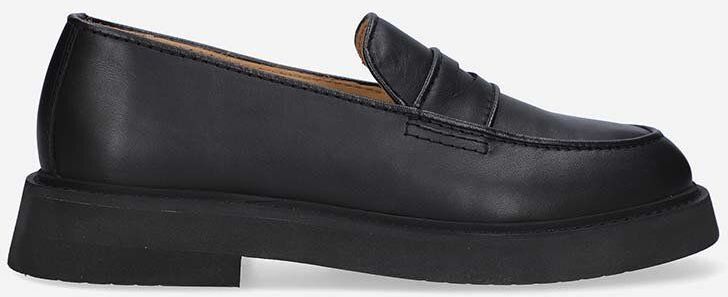 Kožené mokasíny A.P.C. Mocassins Gael pánske, čierna farba PXBAA-H53274 BLACK