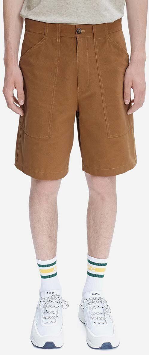 Bavlnené šortky A.P.C. Short Melbourne hnedá farba, COGBJ-H10179 CARAMEL