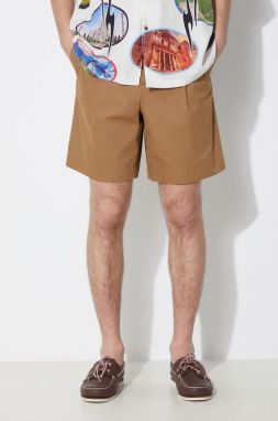 Bavlnené šortky A.P.C. short crew hnedá farba, COGXS-H10198