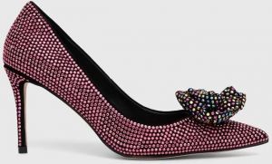 Semišové lodičky Kurt Geiger London ružová farba