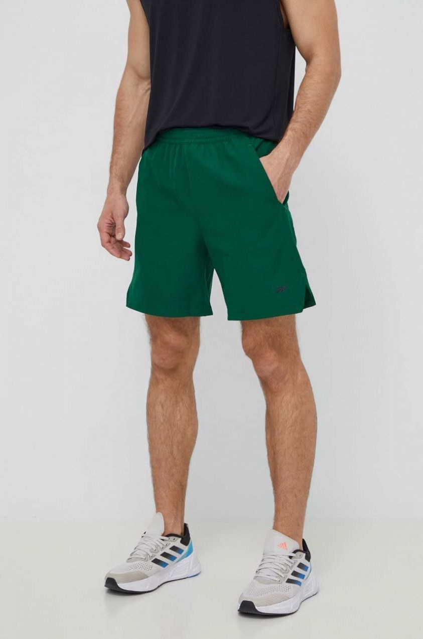 Tréningové šortky Reebok Strength zelená farba, 100075794