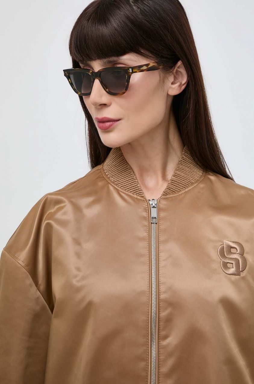 Slnečné okuliare Saint Laurent dámske, hnedá farba