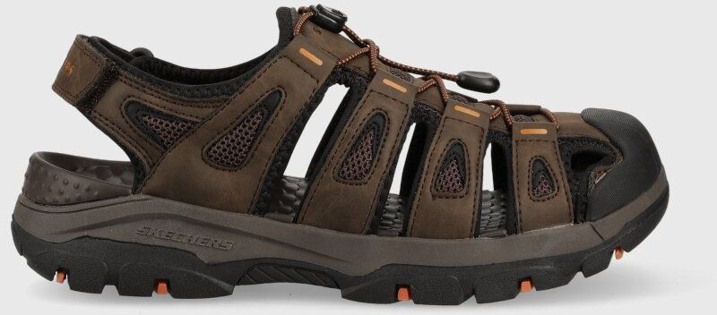 Sandále Skechers Tresmen Outseen RELAXED FIT pánske, hnedá farba