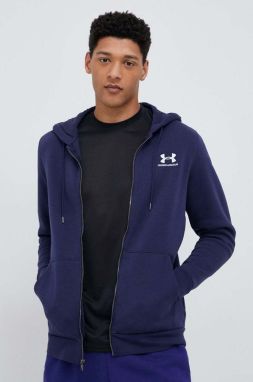 Mikina Under Armour pánska, tmavomodrá farba, s kapucňou, jednofarebná, 1373881