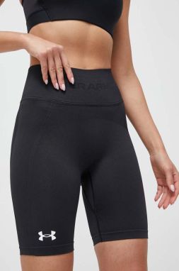 Tréningové šortky Under Armour čierna farba, jednofarebné, vysoký pás, 1379151
