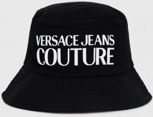 Bavlnený klobúk Versace Jeans Couture čierna farba, bavlnený, 76HAZK04 ZG268