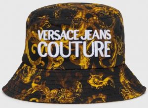 Bavlnený klobúk Versace Jeans Couture čierna farba, bavlnený, 76HAZK06 ZG267