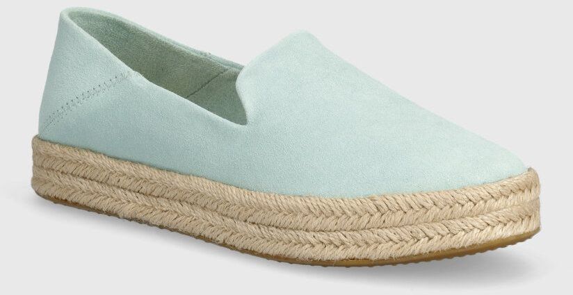 Semišové espadrilky Toms Carolina tyrkysová farba, 10020686