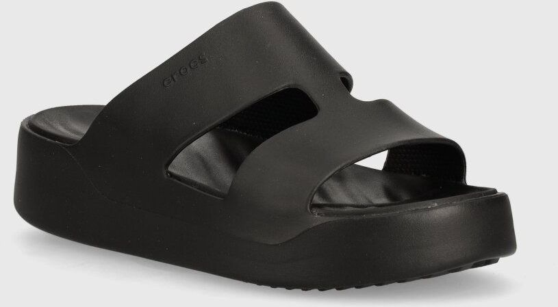 Šľapky Crocs Gataway Platform H - Strap dámske, čierna farba, na platforme, 209409
