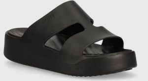 Šľapky Crocs Gataway Platform H - Strap dámske, čierna farba, na platforme, 209409