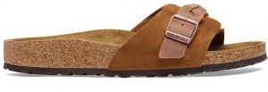 Semišové šľapky Birkenstock Oita Braided dámske, hnedá farba, 1026742