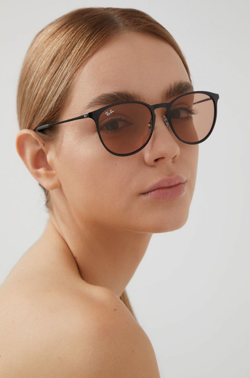 Slnečné okuliare Ray-Ban ERIKA METAL dámske, čierna farba, 0RB3539