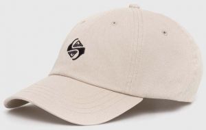 Bavlnená šiltovka Quiksilver béžová farba, s nášivkou