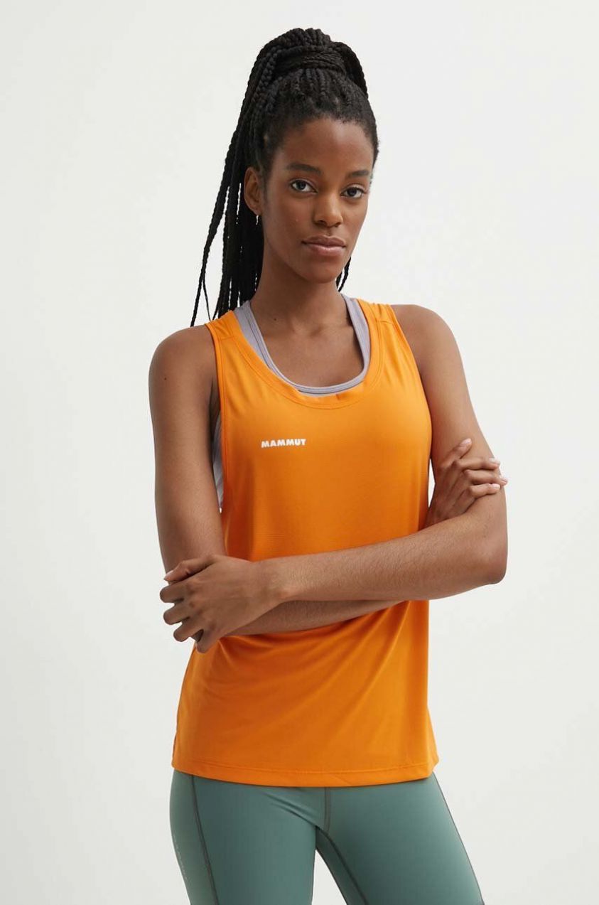 Športový top Mammut Massone Sport dámske, oranžová farba