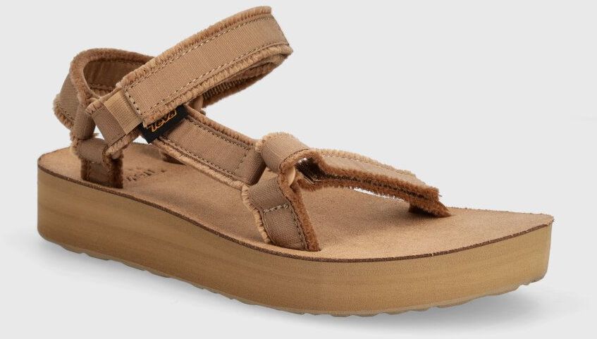 Sandále Teva Midform Universal Canvas dámske, hnedá farba, na platforme, 1127570