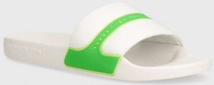 Šľapky Calvin Klein Jeans SLIDE NEOPRENE SNAP pánske, biela farba, YM0YM00960