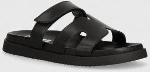 Kožené šľapky Steve Madden Missile dámske, čierna farba, SM11003028