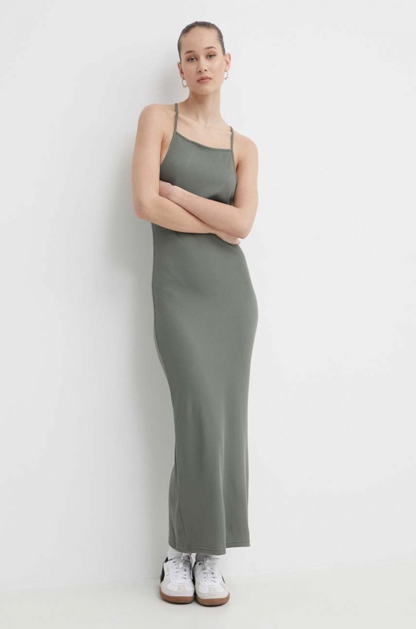 Šaty Roxy zelená farba, maxi, priliehavé, ERJKD03468