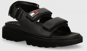 Sandále Tommy Jeans TJW FANCY SANDAL dámske, čierna farba, EN0EN02461