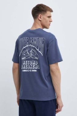 Tričko Under Armour pánsky, tmavomodrá farba, s potlačou