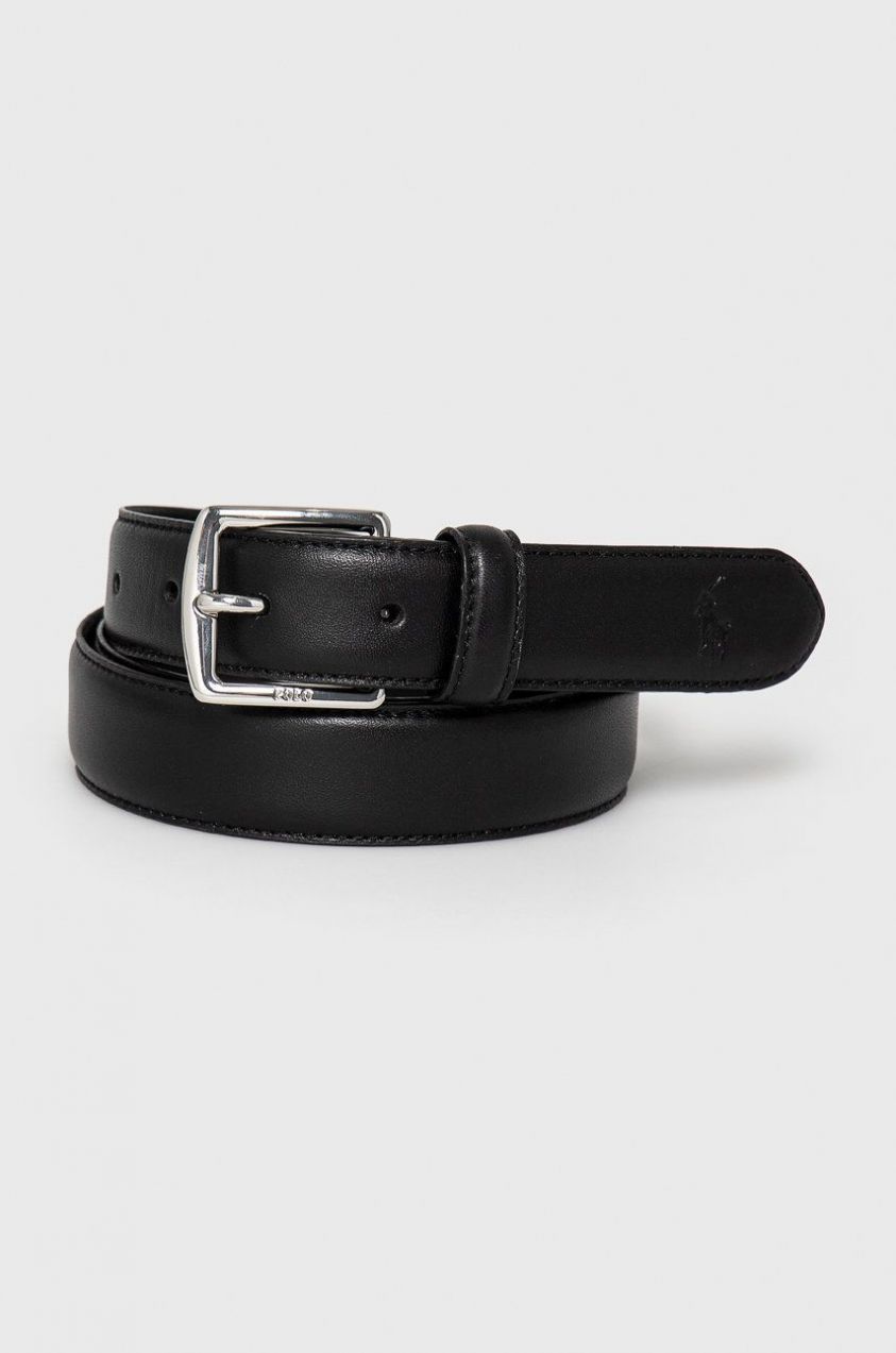 Kožený opasok Polo Ralph Lauren pánsky,čierna farba,405828968001