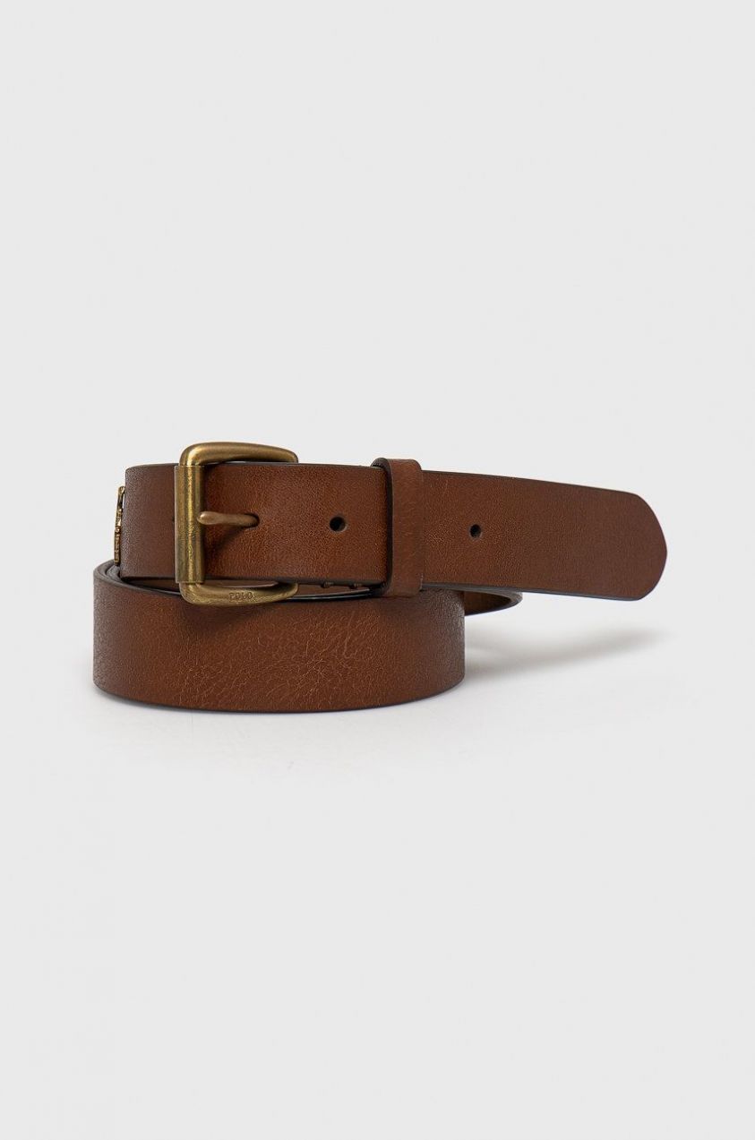 Kožený opasok Polo Ralph Lauren pánsky,hnedá farba,405826042002