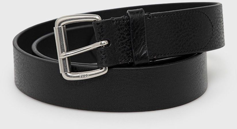 Kožený opasok Polo Ralph Lauren pánsky, čierna farba, 405826042001