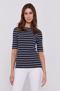 Blúzka Lauren Ralph Lauren dámska,tmavomodrá farba,vzorovaná,200701085002
