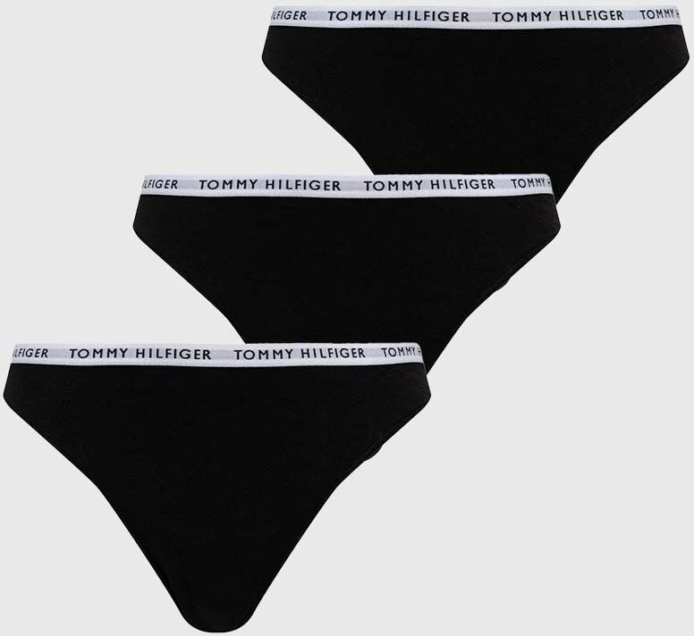 Nohavičky Tommy Hilfiger (3-pack) čierna farba, UW0UW02828