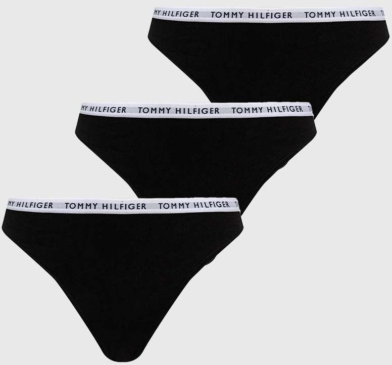 Tangá Tommy Hilfiger (3-pack) čierna farba, UW0UW02829