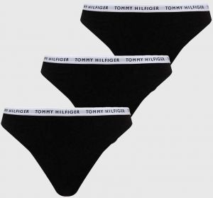 Tangá Tommy Hilfiger (3-pack) čierna farba, UW0UW02829