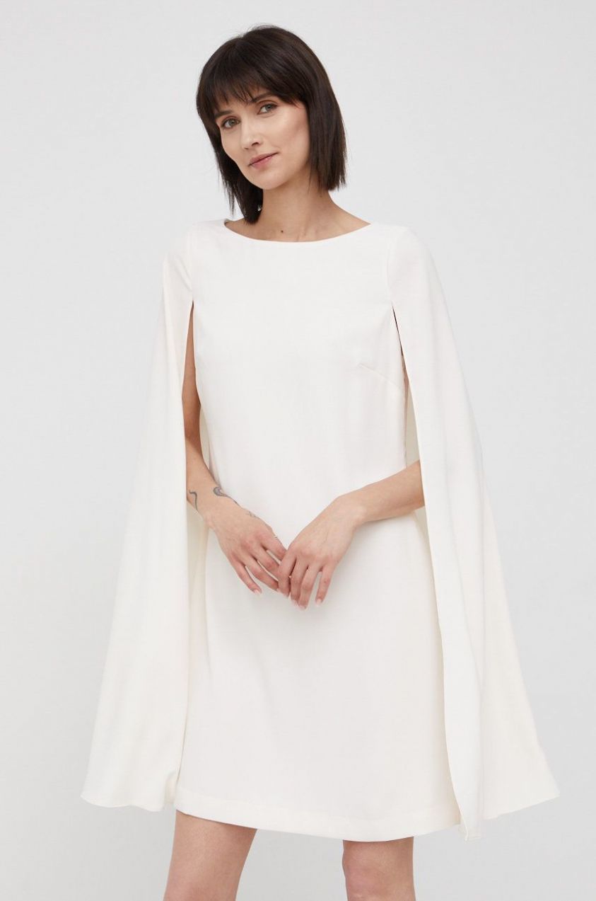 Šaty Lauren Ralph Lauren béžová farba,mini,rovný strih,253855210006