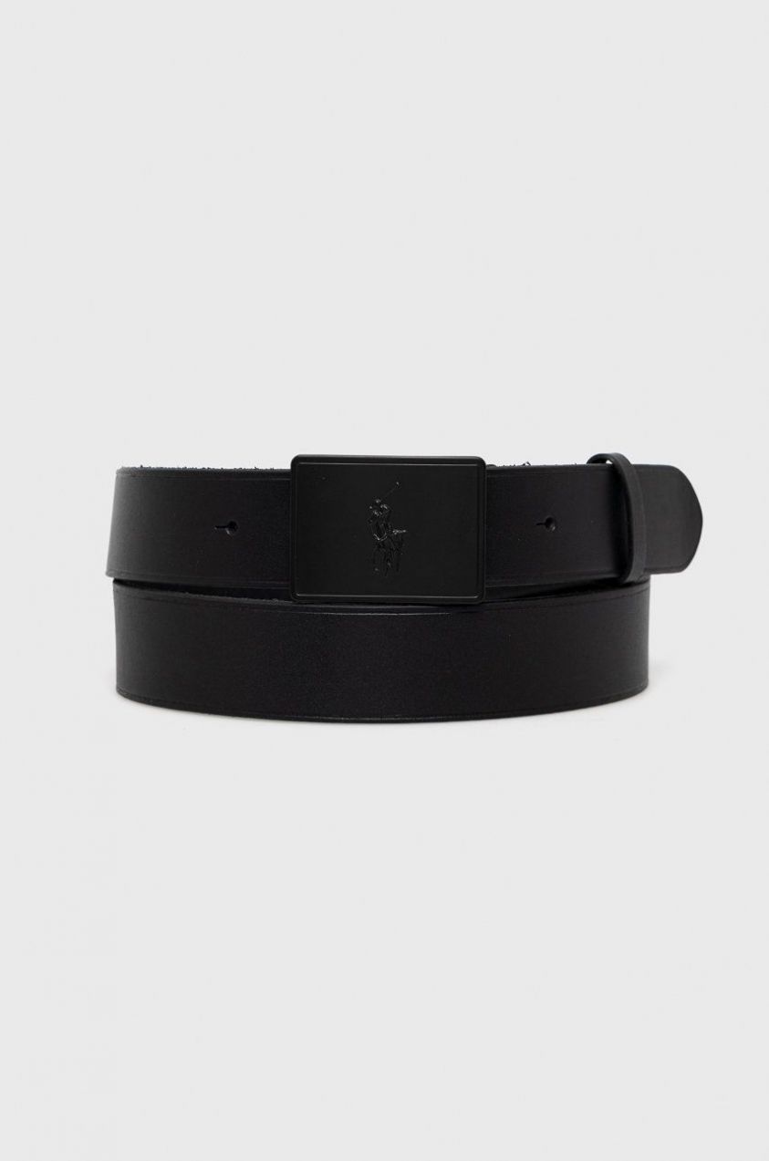 Kožený opasok Polo Ralph Lauren pánsky,čierna farba,405691693005