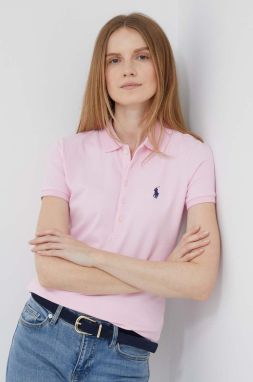 Polo tričko Polo Ralph Lauren dámsky,ružová farba,211870245