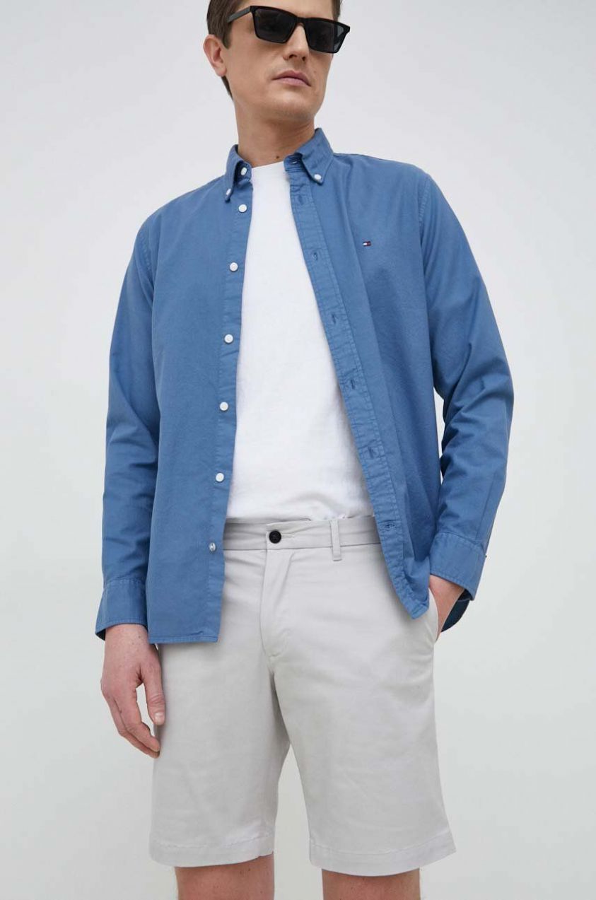 Šortky Tommy Hilfiger pánske,šedá farba,MW0MW23563