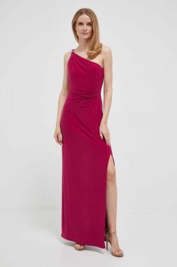 Šaty Lauren Ralph Lauren ružová farba, maxi, rovný strih, 253751483