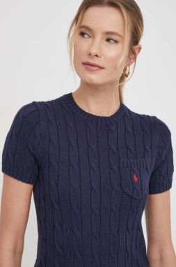 Bavlnený sveter Polo Ralph Lauren tmavomodrá farba,211895379