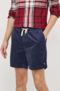 Štruksové šortky Polo Ralph Lauren tmavomodrá farba, 710800214