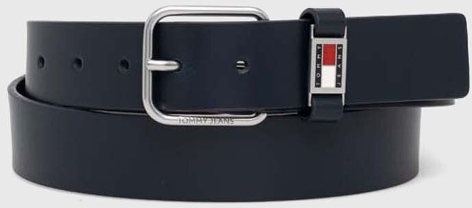 Kožený opasok Tommy Jeans pánsky,tmavomodrá farba,AM0AM12045